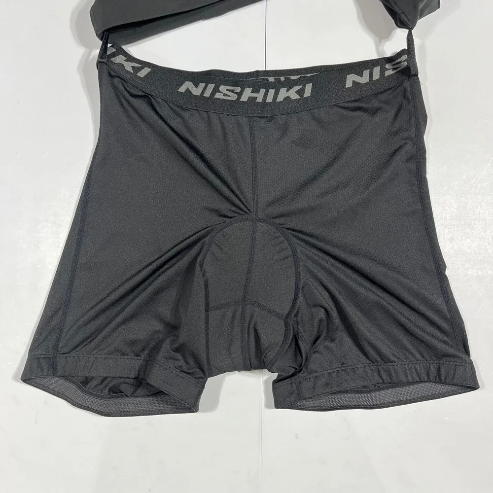 Nishiki Mens Black Mountain Biking Shorts Size Large Adjustable Waist MTB Trail